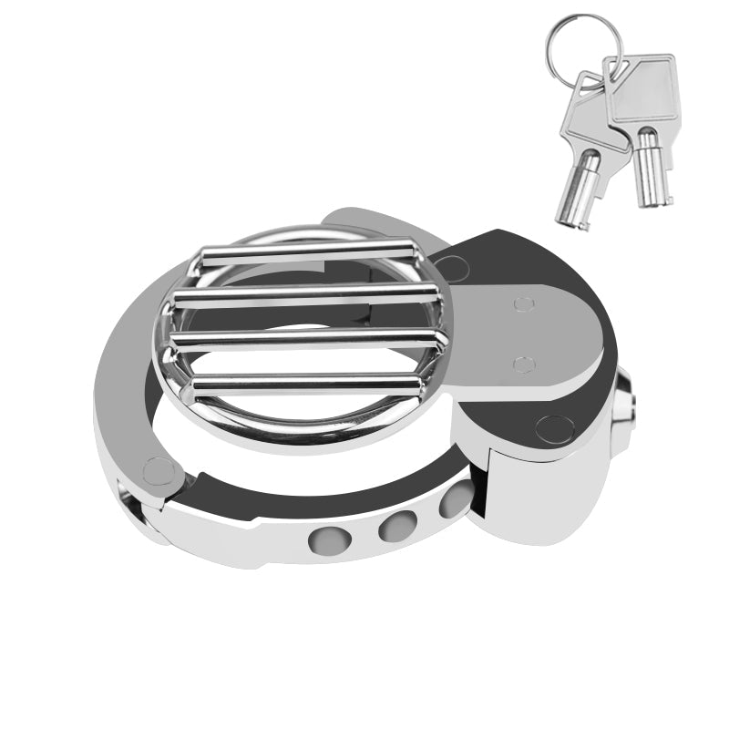 Adjustable Male Chastity Cage with Flat Lock and Grid Design – Secure & Breathable
