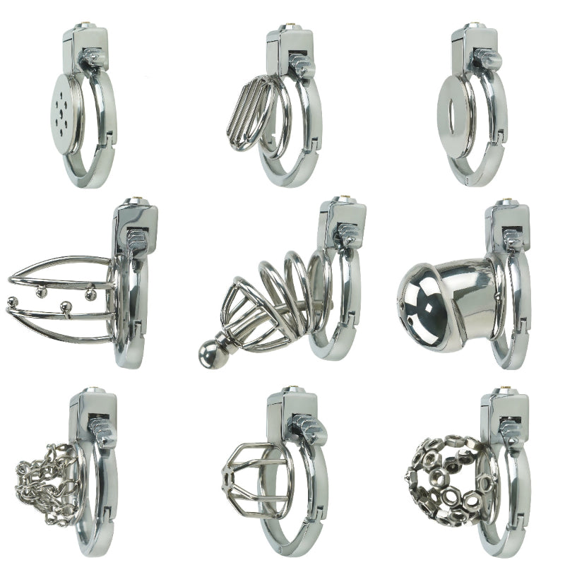 Dispositivo de castidad ajustable totalmente metálico: peso ligero de 100 g, ajuste de 40 a 63 mm