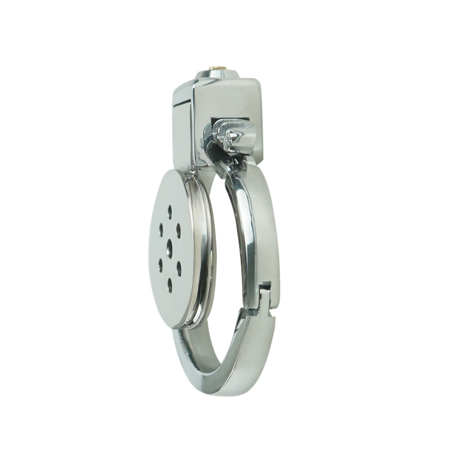 Adjustable Metal Chastity Cage – 40–63mm Base Ring, Flat Lock, Built-in Design
