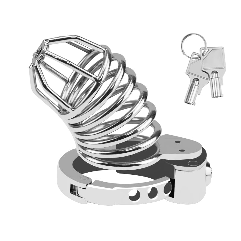 Stainless Steel Chastity Device for Men|Long Cock Cage with 6-Level Fit (32–50mm)