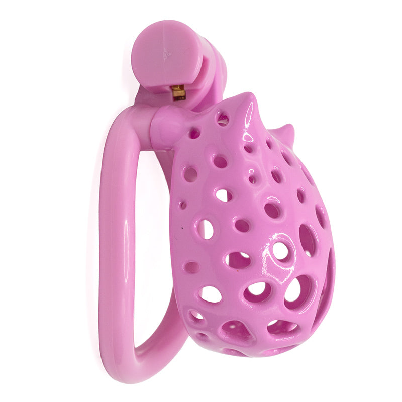 Cat-Shaped Resin Chastity Cage – Lightweight (75g), Breathable, 4 Ring Sizes, Pink or Black