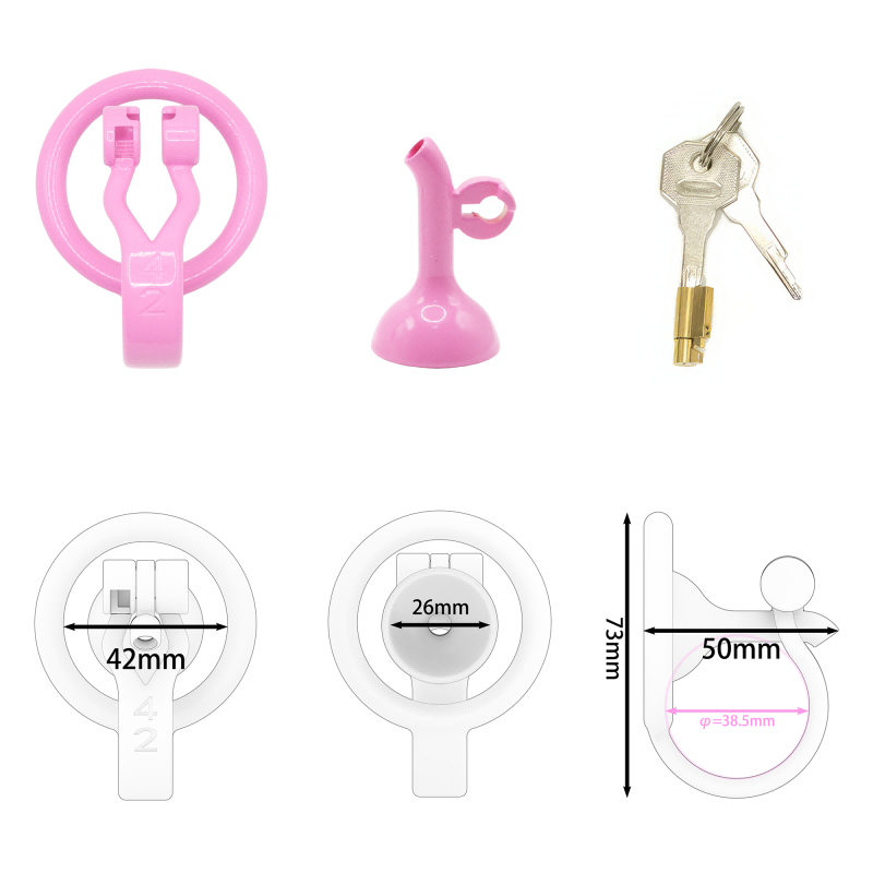 Inverted Male Chastity Cage with Extended Urethral Tube – Reversed Design