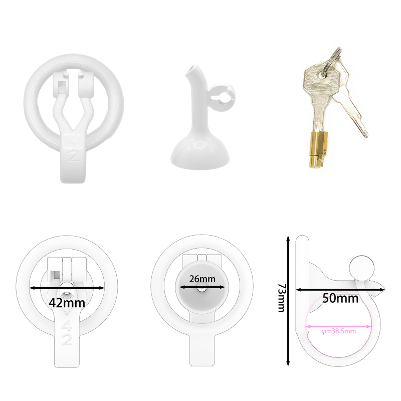Inverted Male Chastity Cage with Extended Urethral Tube – Reversed Design
