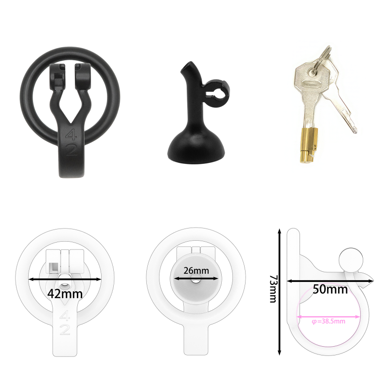 Inverted Male Chastity Cage with Extended Urethral Tube – Reversed Design