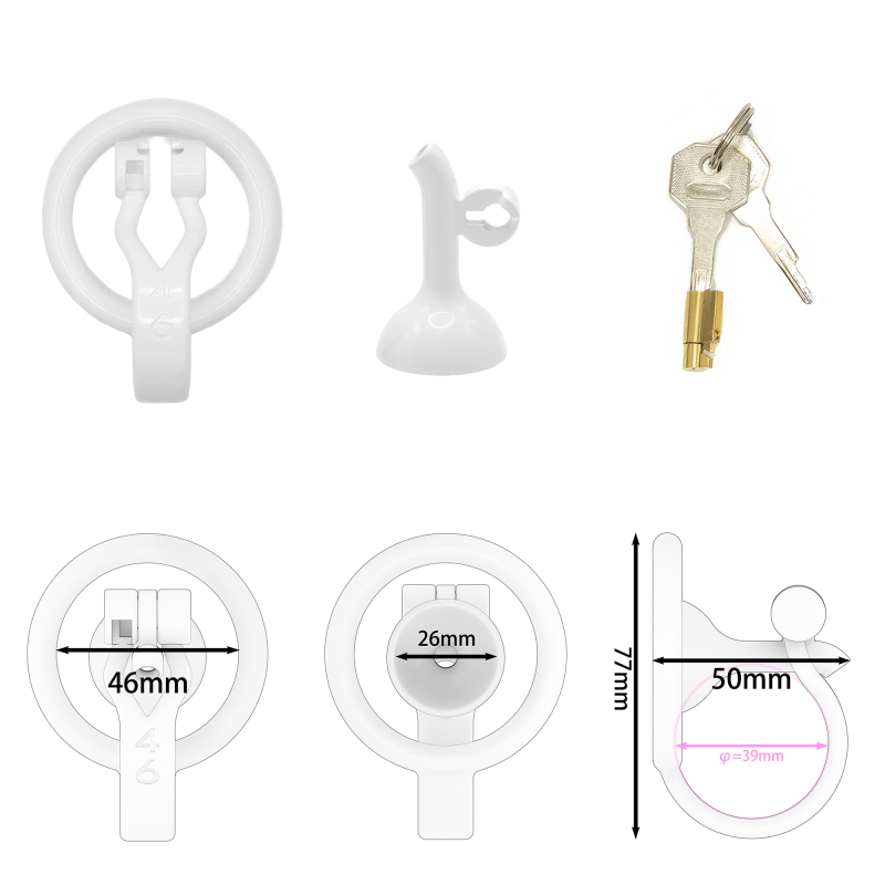 Inverted Male Chastity Cage with Extended Urethral Tube – Reversed Design