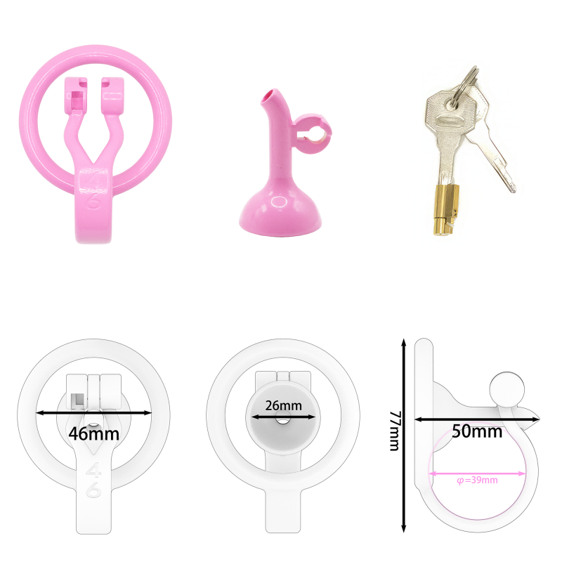 Inverted Male Chastity Cage with Extended Urethral Tube – Reversed Design