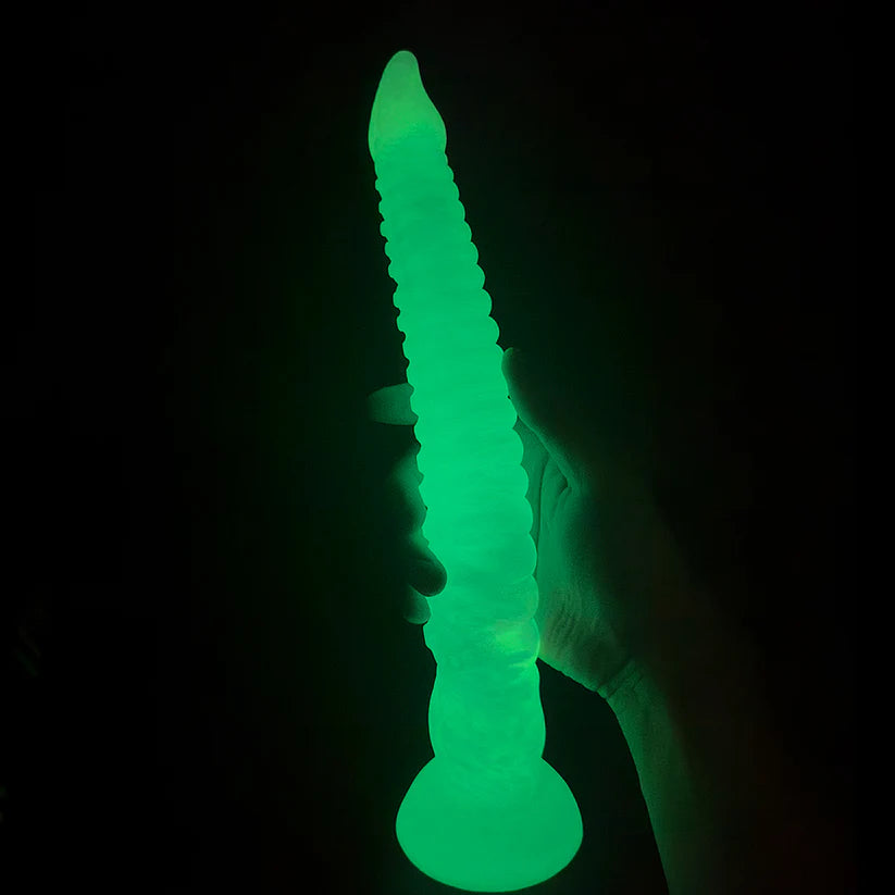 Consolador con tentáculo de pulpo que brilla en la oscuridad | Plug anal azul degradado y morado
