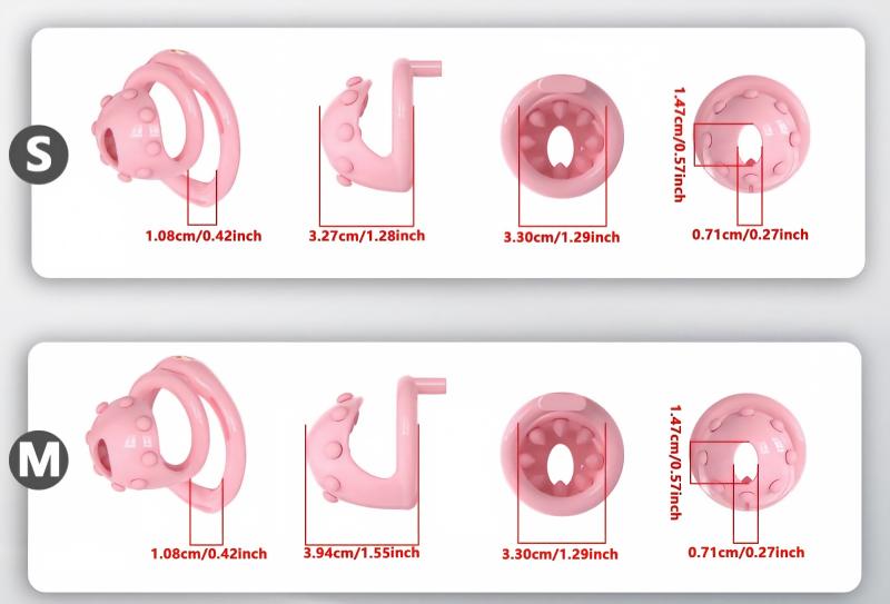 Adjustable Chastity Cage with Removable Silicone Studs | Remote Plug Compatible Locking Device