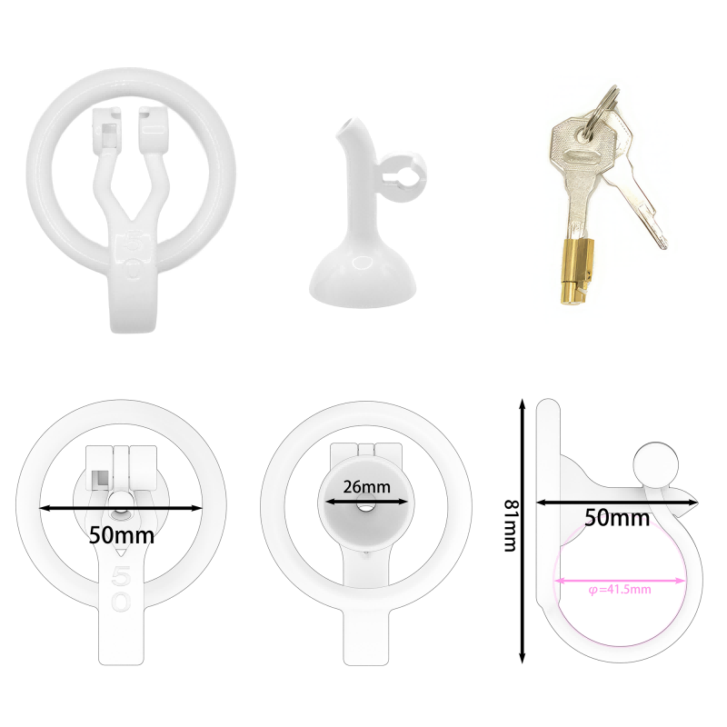 Inverted Male Chastity Cage with Extended Urethral Tube – Reversed Design