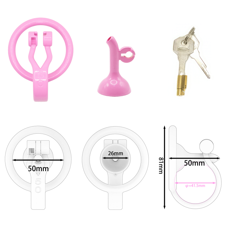 Inverted Male Chastity Cage with Extended Urethral Tube – Reversed Design