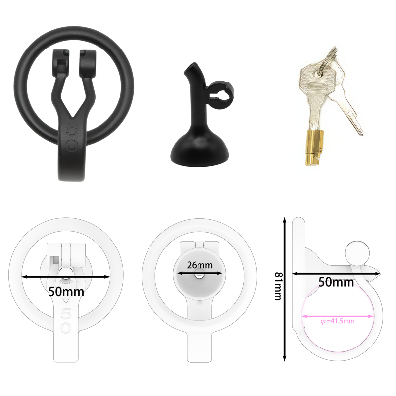 Inverted Male Chastity Cage with Extended Urethral Tube – Reversed Design