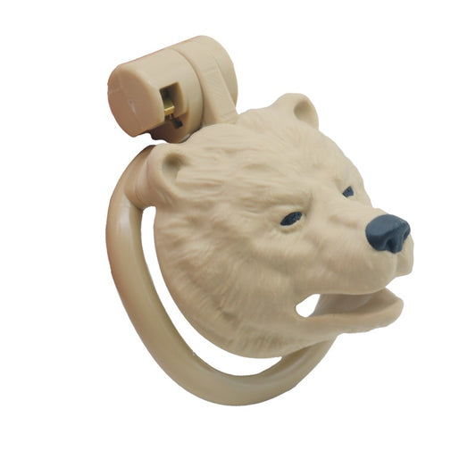 Bear Head Male Chastity Cage – Realistic Bear Head Design with Key Lock