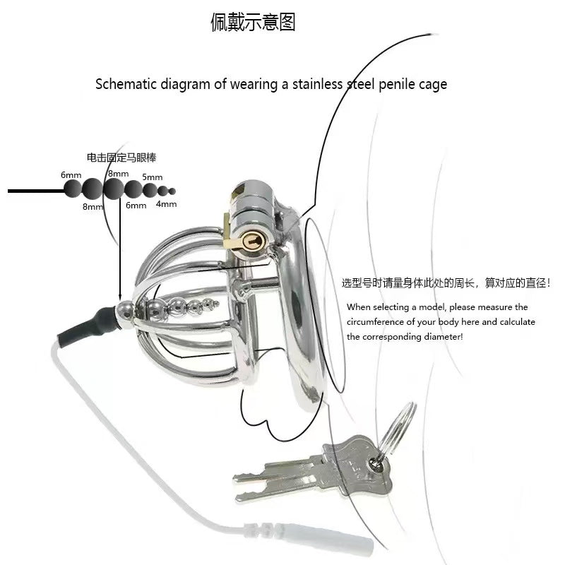 Small Electric Metal Cock Cage – Male Chastity Device