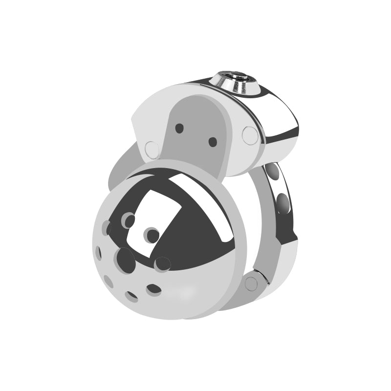 Metal Cock Chastity Cage with Invisible Button Lock – 6-Size Adjustable, Ventilated Flat-Style Chastity Device for Men