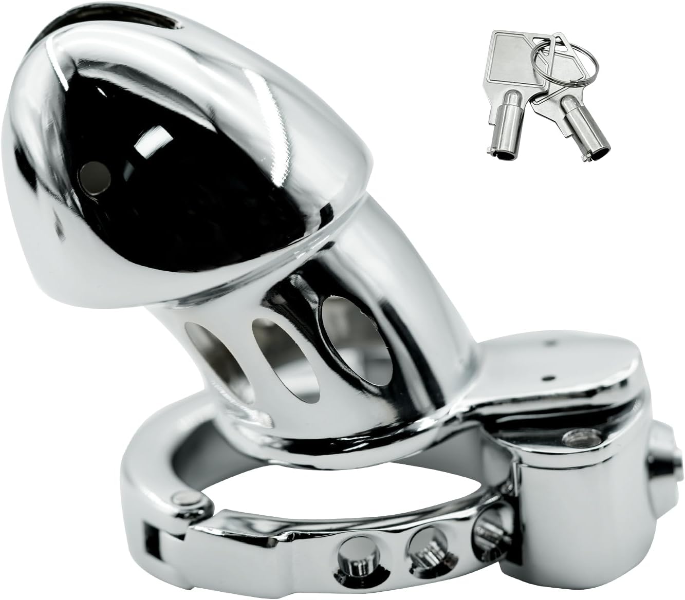 Metal Cock Design Adjustable Chastity Cage – Ring Sizes 32mm to 50mm