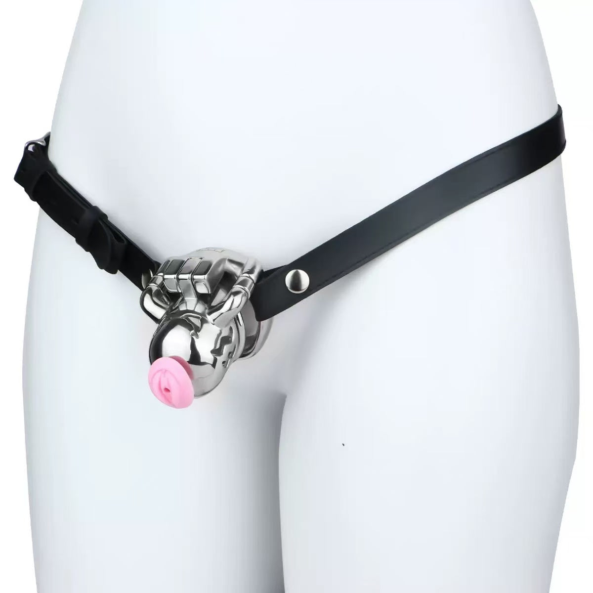Stainless Steel Chastity Cage with Anti-Slip Ring and Silicone Catheter – Secure, Durable & Comfortable Fit