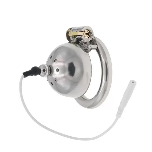 Small Electric Metal Cock Cage for Men – Stainless Steel Chastity Device
