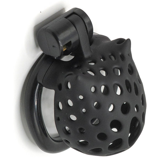 Cat-Shaped Resin Chastity Cage – Lightweight (75g), Breathable, 4 Ring Sizes, Pink or Black
