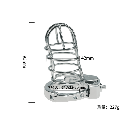 Large Metal Breathable Chastity Cage with Built-In Lock – Adjustable & Durable