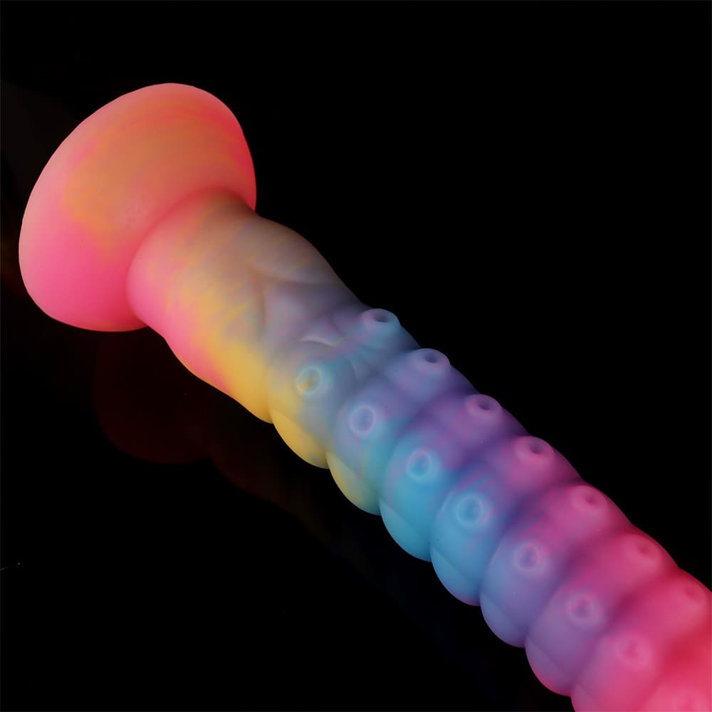 Octopus Tentacle Dildo – Eel-Inspired Fantasy Dildo in Blue Yellow Purple Gradient, Body-Safe Silicone