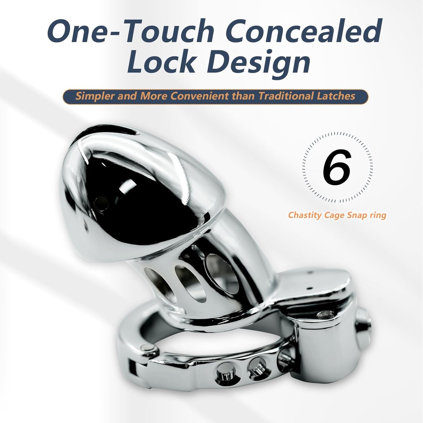Metal Cock Design Adjustable Chastity Cage – Ring Sizes 32mm to 50mm