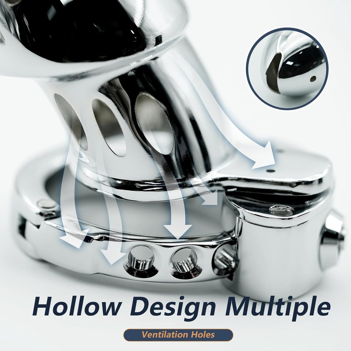 Metal Cock Design Adjustable Chastity Cage – Ring Sizes 32mm to 50mm