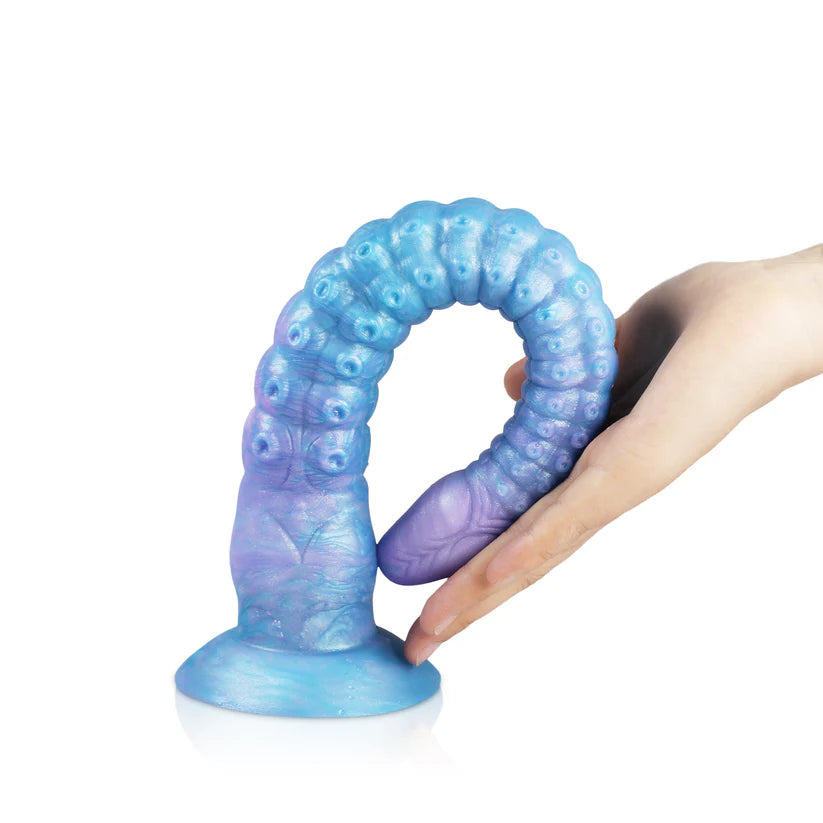 Consolador con tentáculo de pulpo que brilla en la oscuridad | Plug anal azul degradado y morado