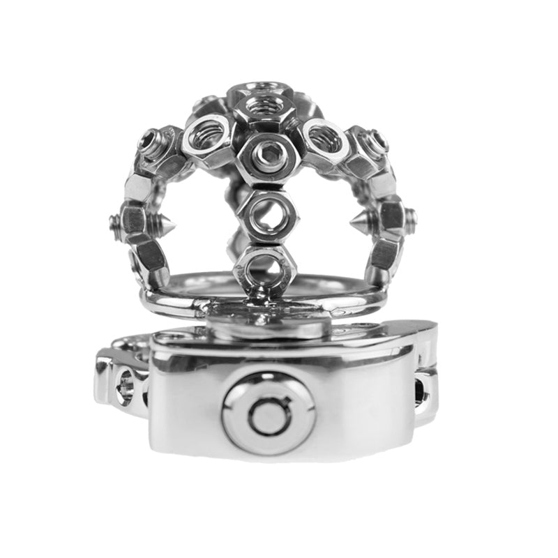 🔩 Nut-Lock Style Male Chastity Cage – Built-in Lock, Heavy Duty, Optional M6 Torment Upgrade