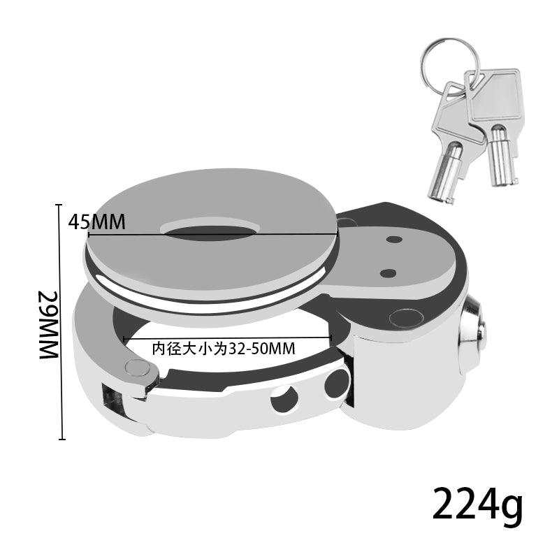 Chastity Cage with Integrated Flat Lock – Adjustable Fit (32mm–50mm)