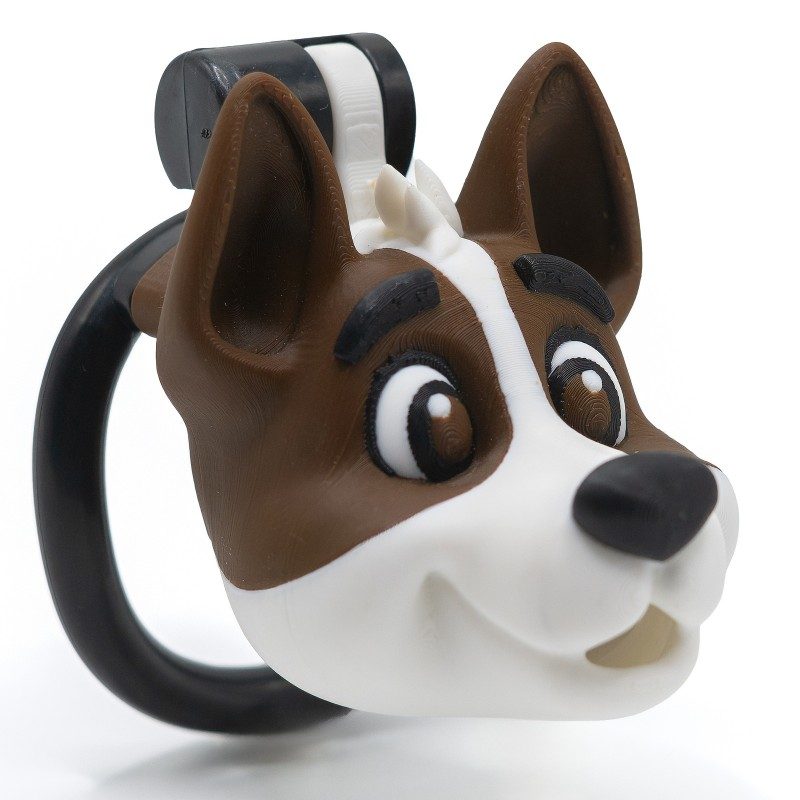 Dog Head Chastity Cage – 3D Printed Lock with Multiple Ring Sizes