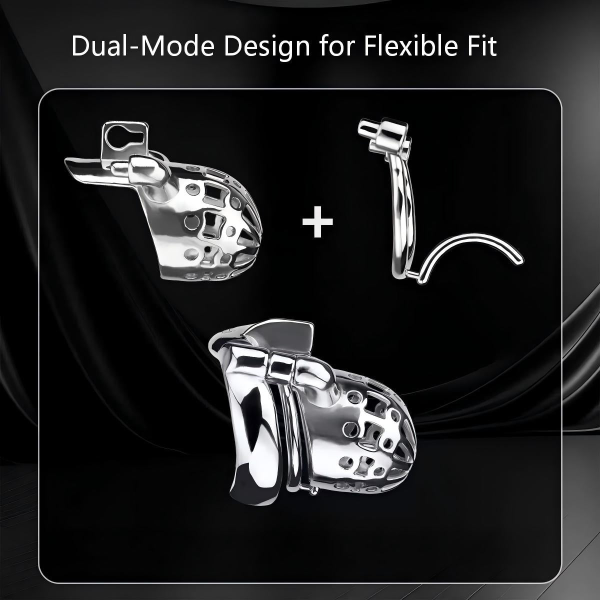 Metal Chastity Cage with Dual-Mode PA Ring – Removable Design for Two Unique Sensations