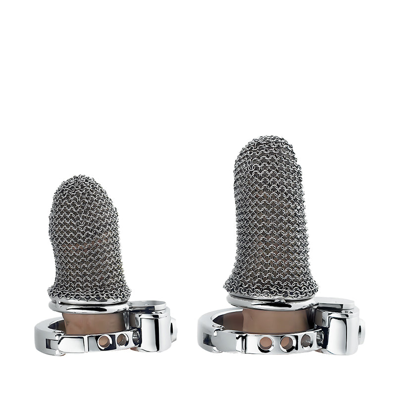 Lightweight Breathable Mesh Male Chastity Cage with One-Touch Closure and Adjustable Carabiner Lock