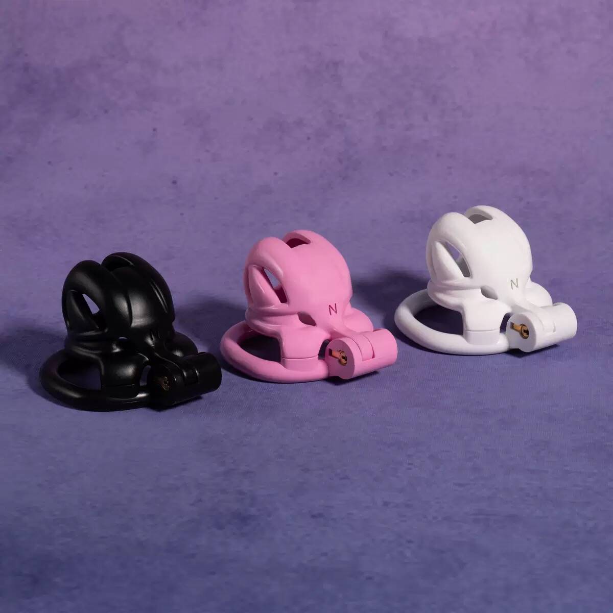 Mini Cobra N Male Chastity Cage with Lock & 4 Rings – Resin Virginity Device for Men