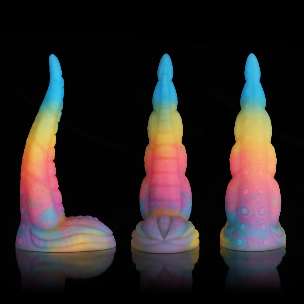 Octopus Tail Fantasy Dildo – Blue, Yellow & Purple