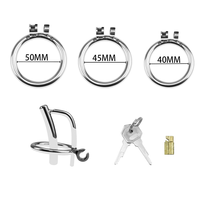Metal Chastity Cage – Minimal Design with Urethral Tube