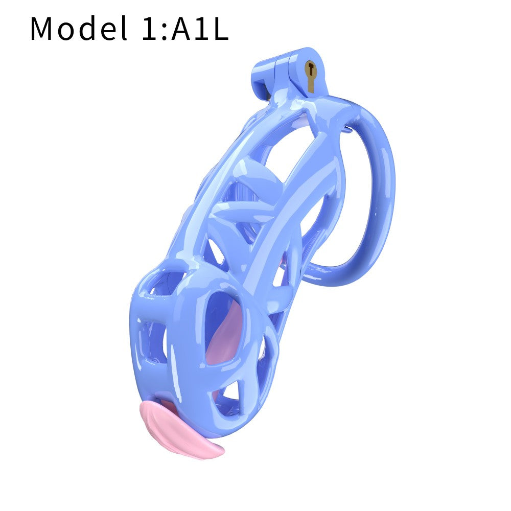 3D Printed Male Chastity Cage with Lock & 5 Rings – Resin Virginity Device for Men
