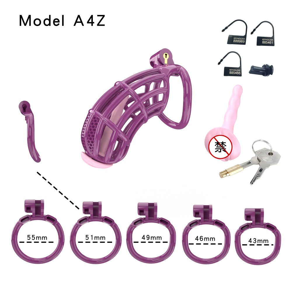 Honeycomb Obedient Chastity Cage – Lightweight Resin, 5 Ring Sizes & Built-in Lock