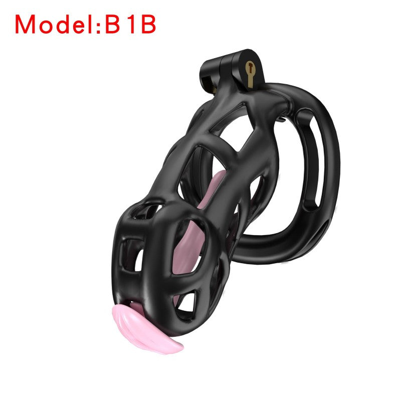 Black Viper Chastity Cage – 5 Sizes Available, Wearable Base Ring Design