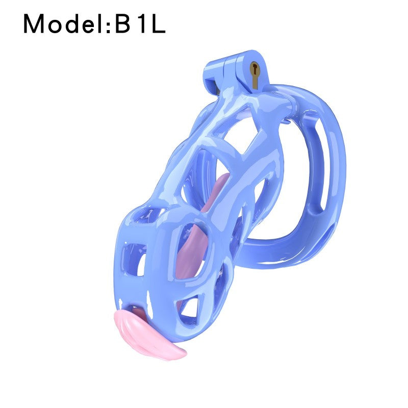 Blue Viper Chastity Cage – 5 Sizes, Wearable Base Ring, Sleek Snake Design