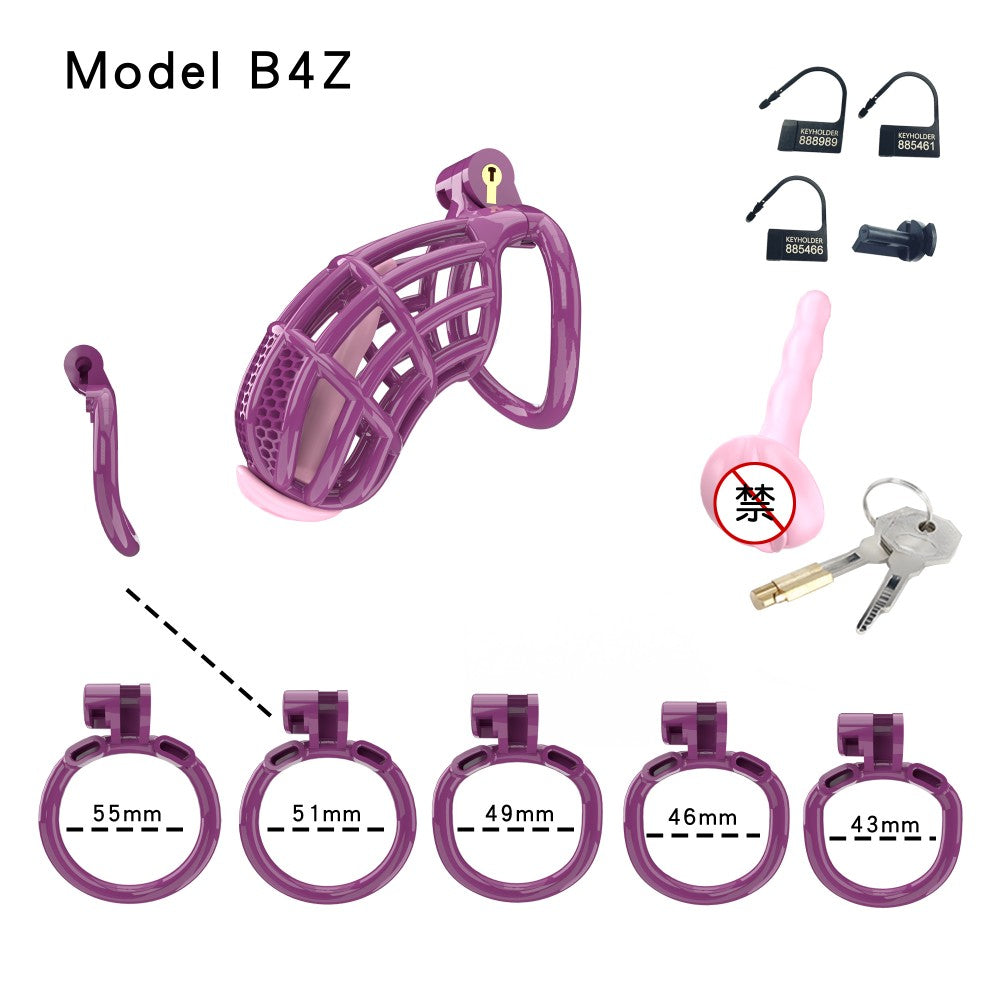 Honeycomb Obedient Chastity Cage – Lightweight Resin, 5 Ring Sizes & Built-in Lock