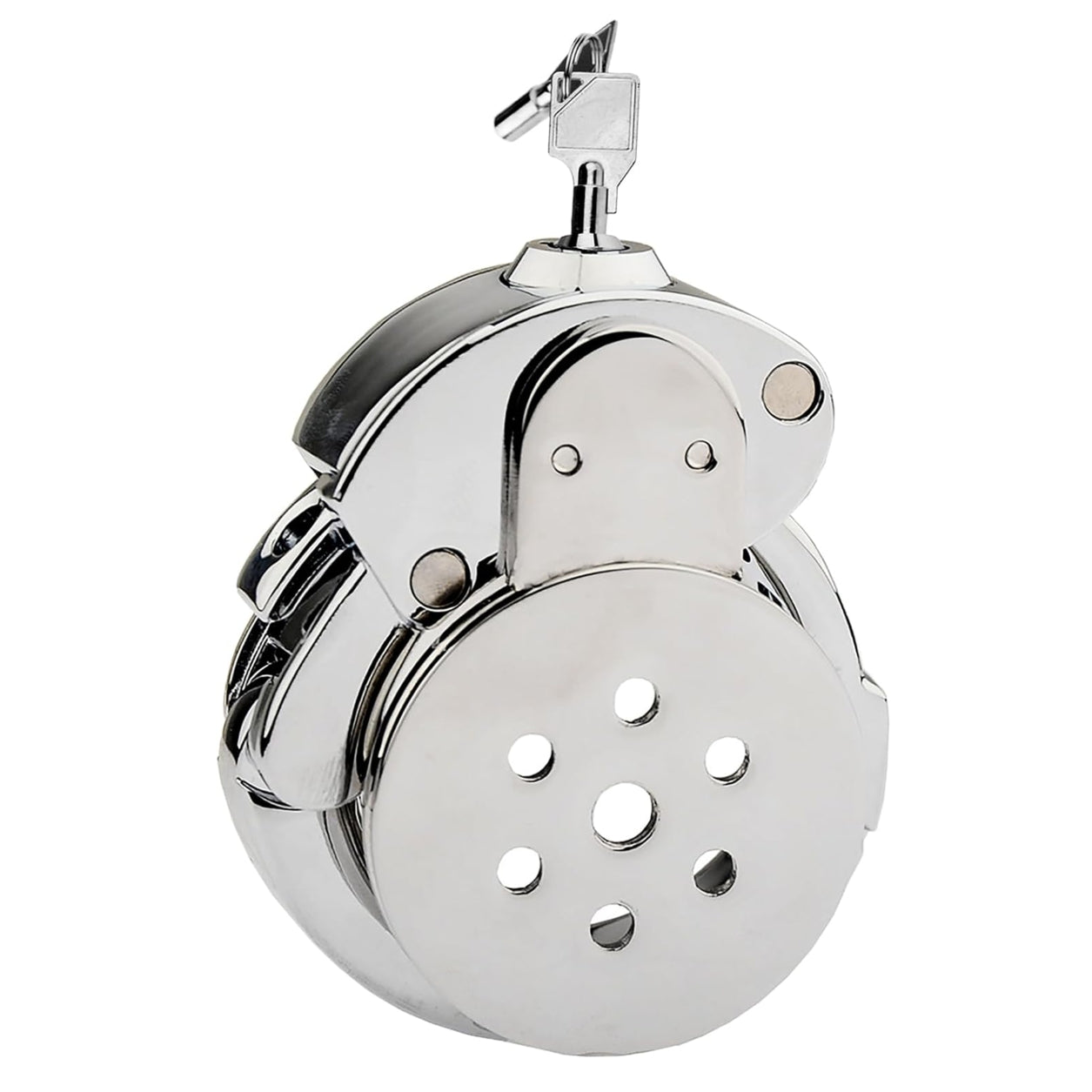 Jaula de castidad masculina de acero inoxidable de grado médico | Jaula ajustable para pene de 6 niveles (32-50 mm) | Juguete sexual BDSM para adultos para juegos de castidad y bondage