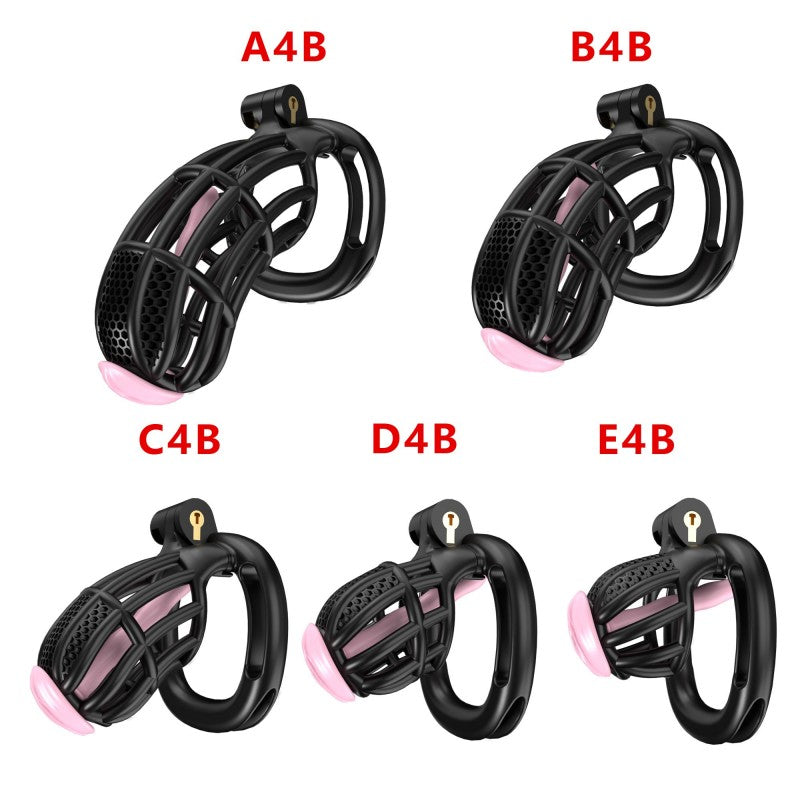Honeycomb Obedient Chastity Cage – Lightweight Resin, 5 Ring Sizes, Built-in Lock & Strap-Designed Rings