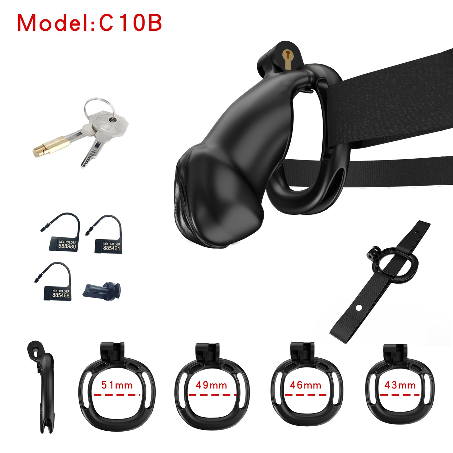 Resin Labia Chastity Lock with Perforated Design for Belt Use