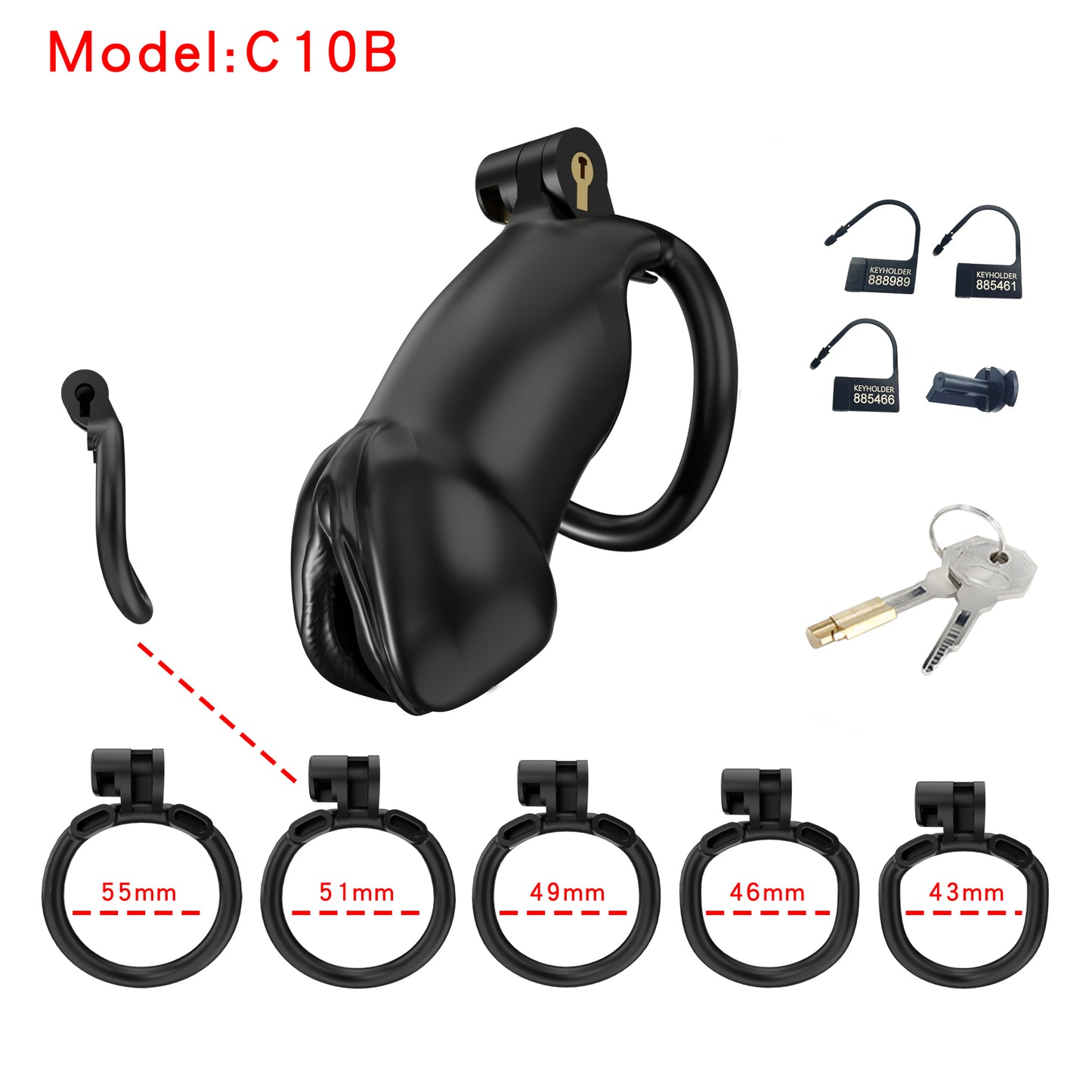 Resin Labia Chastity Lock with Perforated Design for Belt Use