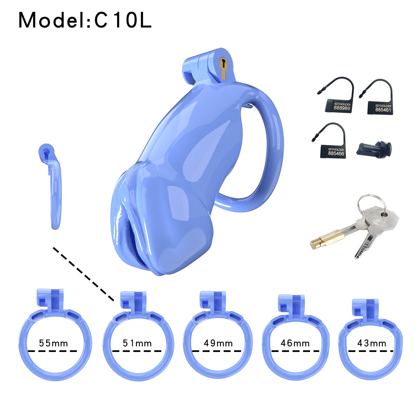 Resin Labia Chastity Lock with Perforated Design for Belt Use