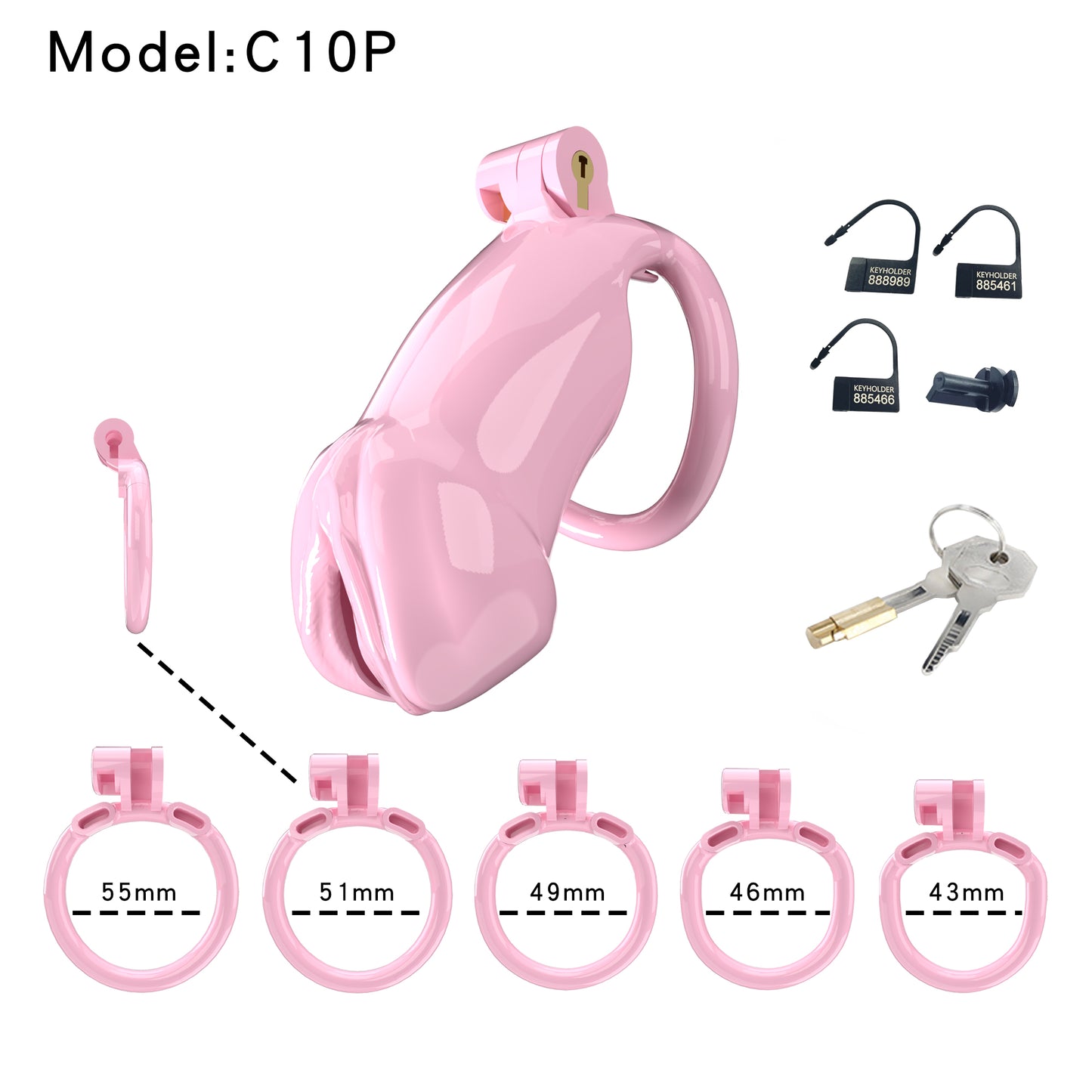 Resin Labia Chastity Lock with Perforated Design for Belt Use