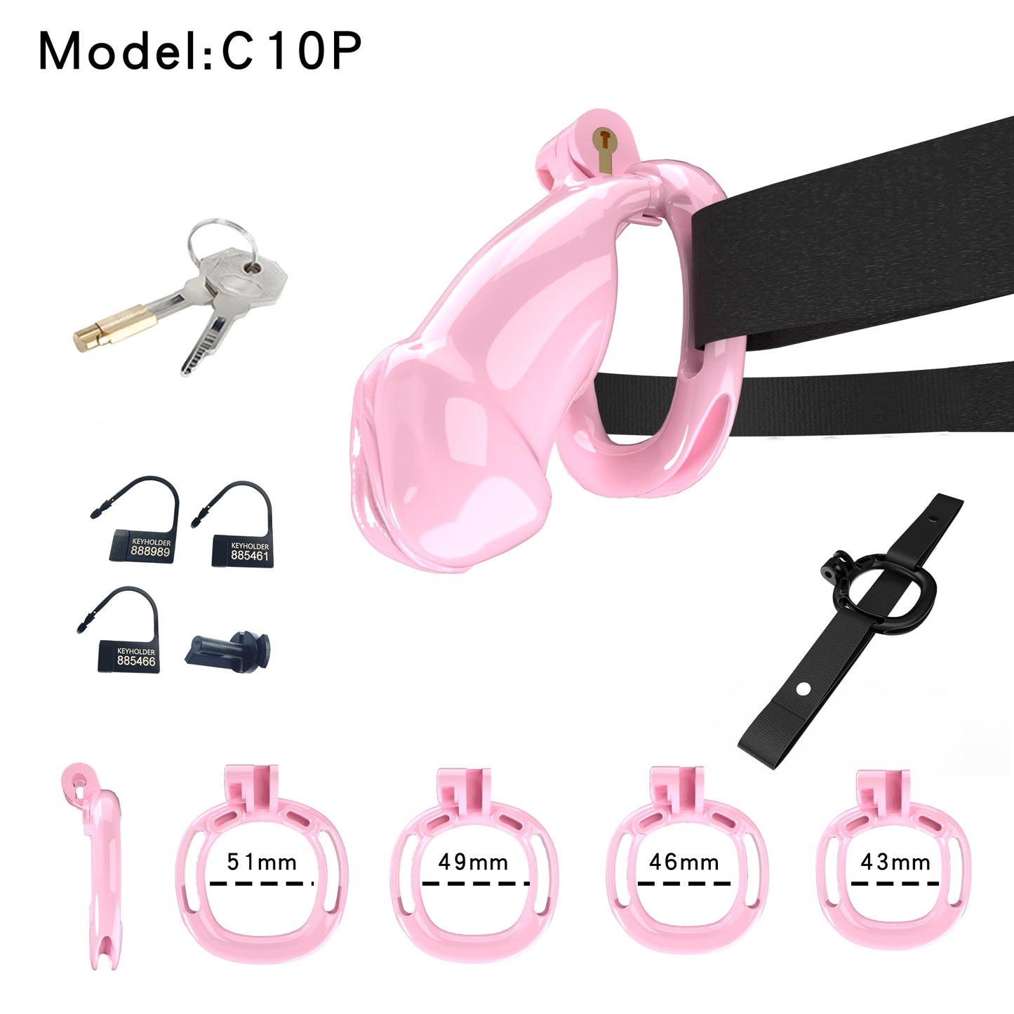 Resin Labia Chastity Lock with Perforated Design for Belt Use