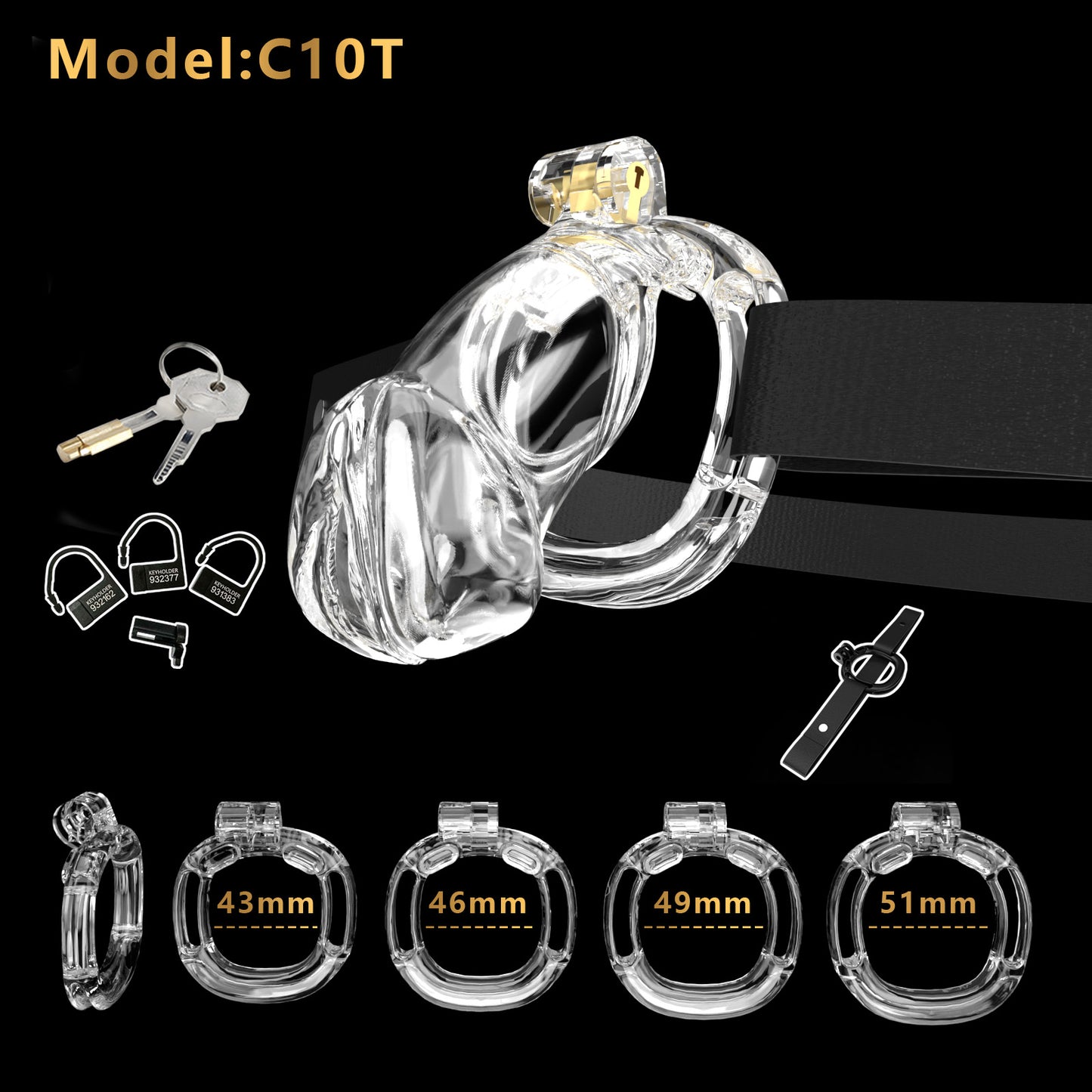 Resin Labia Chastity Lock with Perforated Design for Belt Use