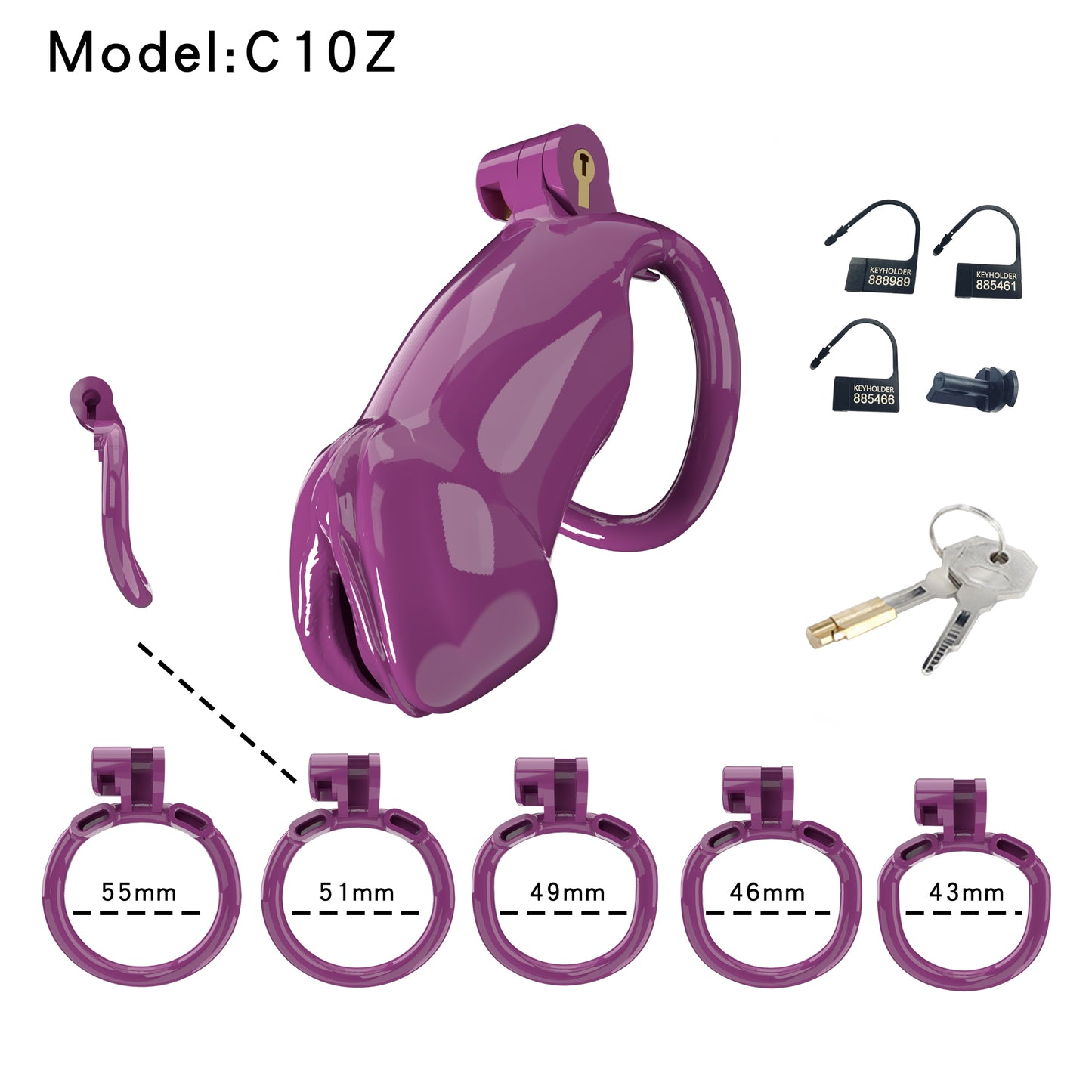 Resin Labia Chastity Lock with Perforated Design for Belt Use