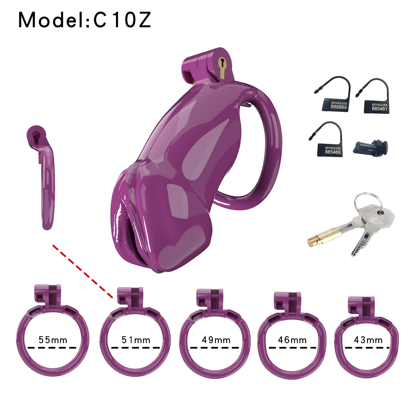 Resin Labia Chastity Lock with Perforated Design for Belt Use